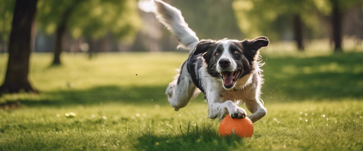 Dog playing fetch