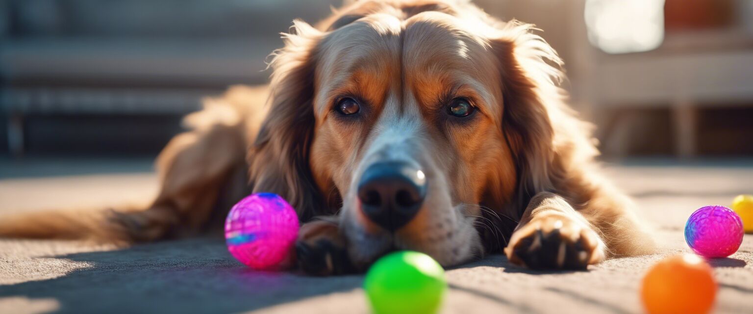 Dog playing with interactive toy